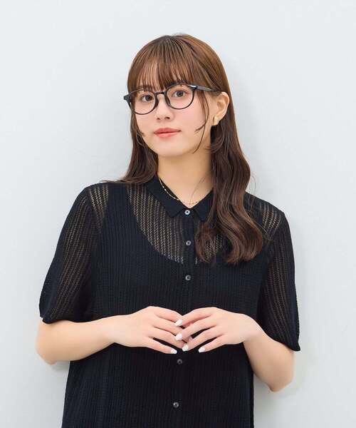 Zoff(ゾフ)の「ボストン型 メガネ|伊達メガネ|ユニセックス|Zoff|CLASSIC (クラシック)(メガネ・レディース・ブルー/ピンク/ダークブラウン/ブラック・FREE)」の1枚目の写真