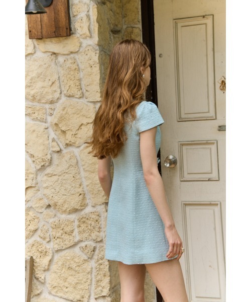 ERADIE(エラディエ)の「Summer tweed mini one piece サマーツィードミニワンピース(ワンピース・レディース・ブラック/サックスブルー/アイボリー/イエロー/ブラック系/オフホワイト/ライトブルー・FREE)」の17枚目の写真