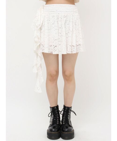 jouetie（ジュエティ）の「アシメドレープフリルレースミニスカート（スカート・レディース・ブラック/カーキ/オフホワイト・MEDIUM）」の20枚目の写真