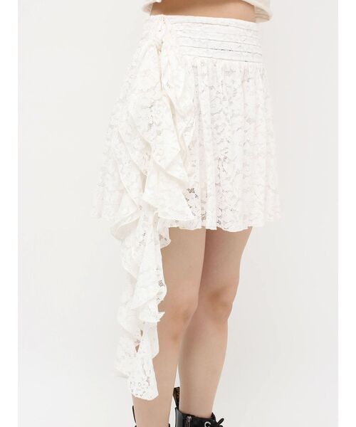 jouetie（ジュエティ）の「アシメドレープフリルレースミニスカート（スカート・レディース・ブラック/カーキ/オフホワイト・MEDIUM）」の22枚目の写真