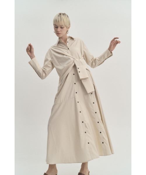 Muel Chic（ミュエルシック）の「Slave shirt OP  スレーブシャツワンピース（ワンピース・レディース・ブラック/ベージュ系その他/イエロー系その他/アイボリー系・FREE）」の3枚目の写真