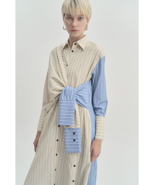 Muel Chic（ミュエルシック）の「Slave shirt OP  スレーブシャツワンピース（ワンピース・レディース・ブラック/ベージュ系その他/イエロー系その他/アイボリー系・FREE）」の2枚目の写真