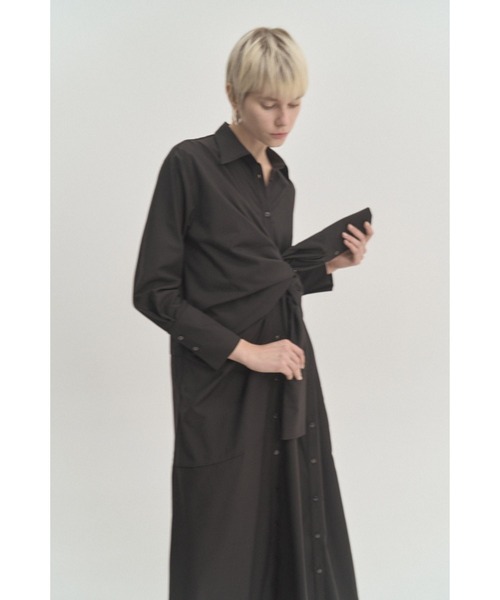 Muel Chic（ミュエルシック）の「Slave shirt OP  スレーブシャツワンピース（ワンピース・レディース・ブラック/ベージュ系その他/イエロー系その他/アイボリー系・FREE）」の7枚目の写真