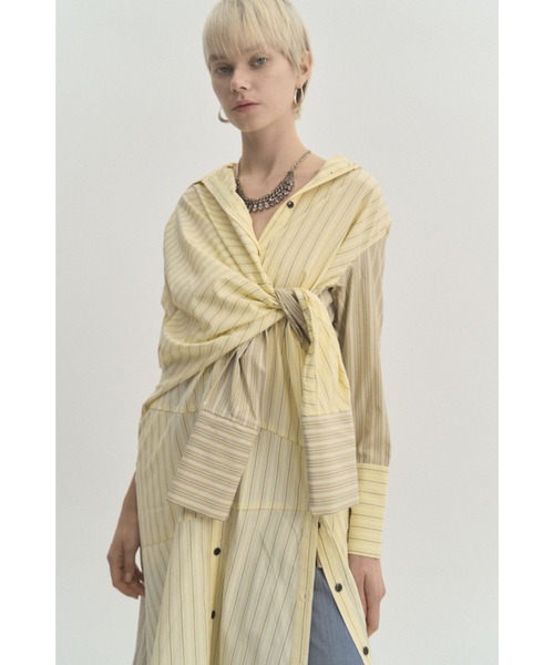 Muel Chic（ミュエルシック）の「Slave shirt OP  スレーブシャツワンピース（ワンピース・レディース・ブラック/ベージュ系その他/イエロー系その他/アイボリー系・FREE）」の15枚目の写真