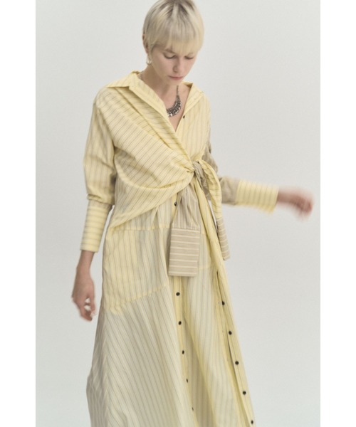 Muel Chic（ミュエルシック）の「Slave shirt OP  スレーブシャツワンピース（ワンピース・レディース・ブラック/ベージュ系その他/イエロー系その他/アイボリー系・FREE）」の14枚目の写真