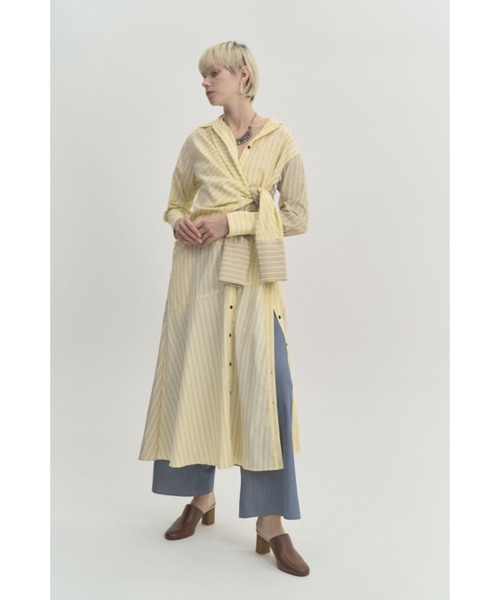 Muel Chic（ミュエルシック）の「Slave shirt OP  スレーブシャツワンピース（ワンピース・レディース・ブラック/ベージュ系その他/イエロー系その他/アイボリー系・FREE）」の13枚目の写真
