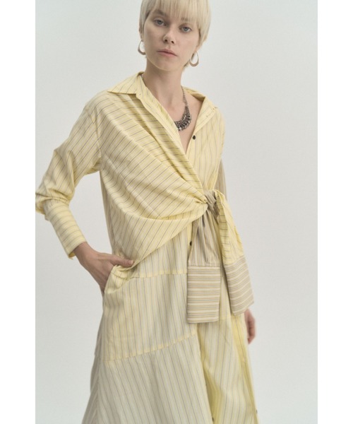 Muel Chic（ミュエルシック）の「Slave shirt OP  スレーブシャツワンピース（ワンピース・レディース・ブラック/ベージュ系その他/イエロー系その他/アイボリー系・FREE）」の6枚目の写真