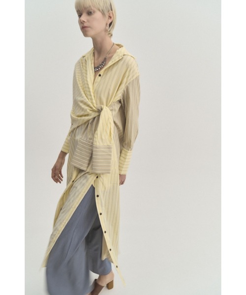 Muel Chic（ミュエルシック）の「Slave shirt OP  スレーブシャツワンピース（ワンピース・レディース・ブラック/ベージュ系その他/イエロー系その他/アイボリー系・FREE）」の17枚目の写真