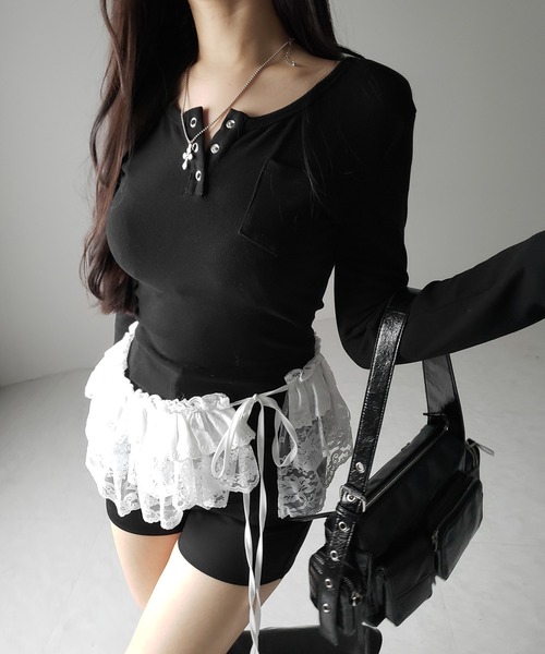 me+em select(ミームセレクト)の「【 2color /4size 】ハイウエストタイトスパンショートパンツ / high waist tight span short pants(その他パンツ・レディース・ブラック/ホワイト・SMALL/MEDIUM/LARGE/X-LARGE)」の12枚目の写真