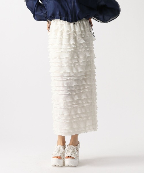 FOREVER 21（フォーエバー トゥエンティーワン）の「【2025SS】フリルＩラインスカート（スカート・レディース・アイボリー/ブラック/グレー・FREE）」の2枚目の写真