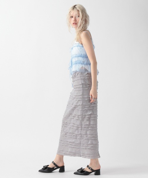 FOREVER 21（フォーエバー トゥエンティーワン）の「【2025SS】フリルＩラインスカート（スカート・レディース・アイボリー/ブラック/グレー・FREE）」の6枚目の写真