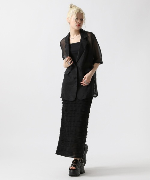 FOREVER 21（フォーエバー トゥエンティーワン）の「【2025SS】フリルＩラインスカート（スカート・レディース・アイボリー/ブラック/グレー・FREE）」の22枚目の写真