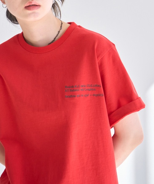 NOGLE（ノグル）の「【NOGLE/ノグル】刺繍ロゴTEE（Tシャツ/カットソー・レディース・ブラック/ホワイト/ライトグレー/ダークブラウン/レッド/チャコール・FREE）」の21枚目の写真