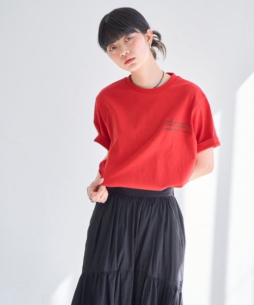 NOGLE（ノグル）の「【NOGLE/ノグル】刺繍ロゴTEE（Tシャツ/カットソー・レディース・ブラック/ホワイト/ライトグレー/ダークブラウン/レッド/チャコール・FREE）」の19枚目の写真
