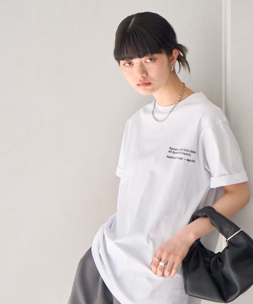 NOGLE（ノグル）の「【NOGLE/ノグル】刺繍ロゴTEE（Tシャツ/カットソー・レディース・ブラック/ホワイト/ライトグレー/ダークブラウン/レッド/チャコール・FREE）」の16枚目の写真