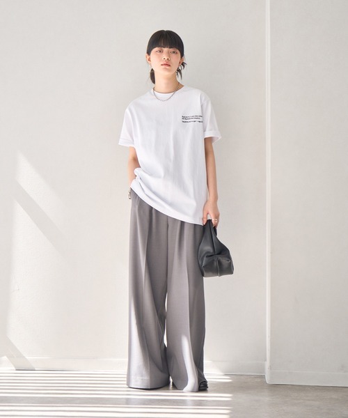 NOGLE（ノグル）の「【NOGLE/ノグル】刺繍ロゴTEE（Tシャツ/カットソー・レディース・ブラック/ホワイト/ライトグレー/ダークブラウン/レッド/チャコール・FREE）」の9枚目の写真