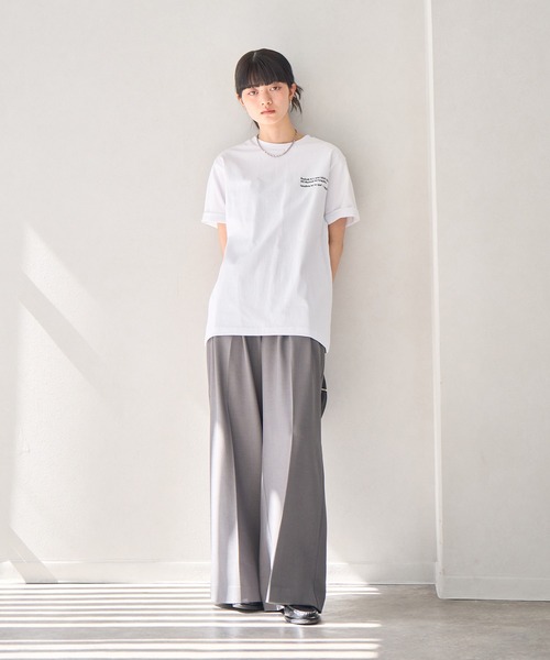 NOGLE（ノグル）の「【NOGLE/ノグル】刺繍ロゴTEE（Tシャツ/カットソー・レディース・ブラック/ホワイト/ライトグレー/ダークブラウン/レッド/チャコール・FREE）」の17枚目の写真