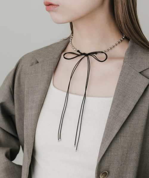 SMELLY（スメリー）の「メタルボールダブルコードネックレス（ネックレス・レディース・ブラック系その他・-）」の3枚目の写真