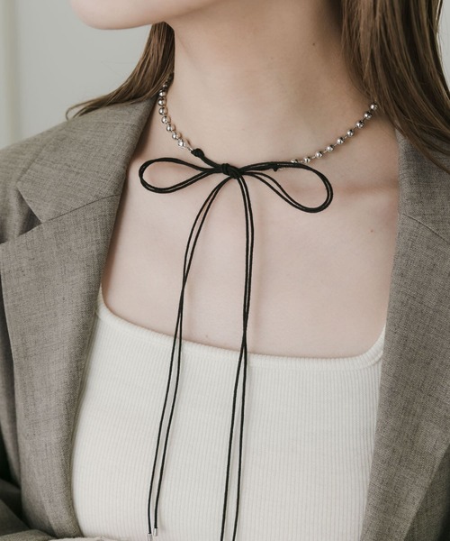 SMELLY（スメリー）の「メタルボールダブルコードネックレス（ネックレス・レディース・ブラック系その他・-）」の5枚目の写真