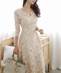 Forcement（フォースメント）の「スタイルアップ王道ライン総レース上品春ワンピース（ワンピース）」