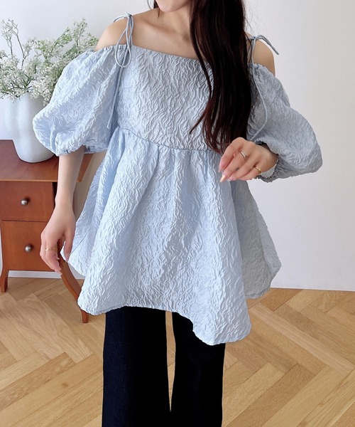 2Wayオフショルシアージャガードブラウス（シャツ/ブラウス）｜INGNI