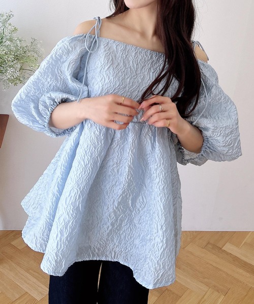 2Wayオフショルシアージャガードブラウス（シャツ/ブラウス）｜INGNI