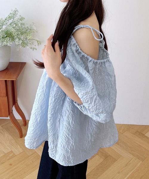 INGNI(イング)の「2Wayオフショルシアージャガードブラウス(シャツ/ブラウス・レディース・ブラック/ブルー/オフホワイト・M)」の15枚目の写真