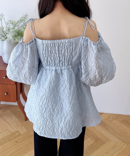 INGNI(イング)の「2Wayオフショルシアージャガードブラウス(シャツ/ブラウス・レディース・ブラック/ブルー/オフホワイト・M)」の16枚目の写真