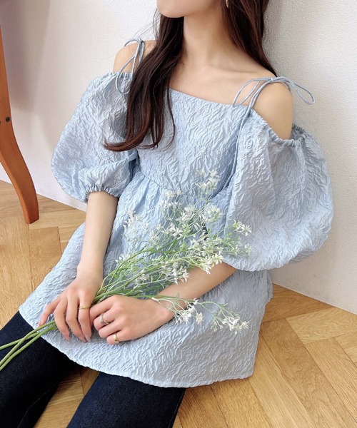 INGNI(イング)の「2Wayオフショルシアージャガードブラウス(シャツ/ブラウス・レディース・ブラック/ブルー/オフホワイト・M)」の18枚目の写真