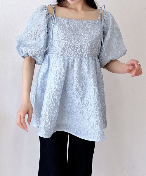 2Wayオフショルシアージャガードブラウス（シャツ/ブラウス）｜INGNI