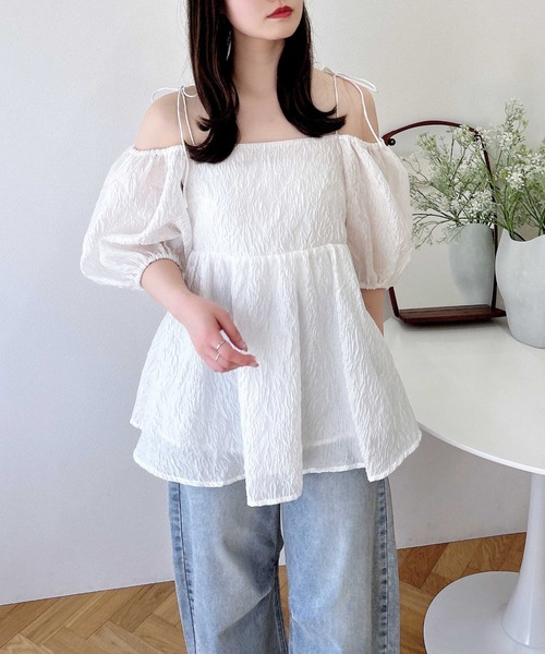 2Wayオフショルシアージャガードブラウス（シャツ/ブラウス）｜INGNI