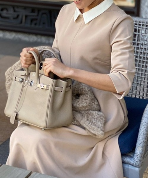 ST.ROONEY（セントルーニー）の「クレリックフレアワンピース【低身長・小柄女性向け】（ワンピース・レディース・ブラック/ネイビー/ベージュ・XS/S）」の3枚目の写真