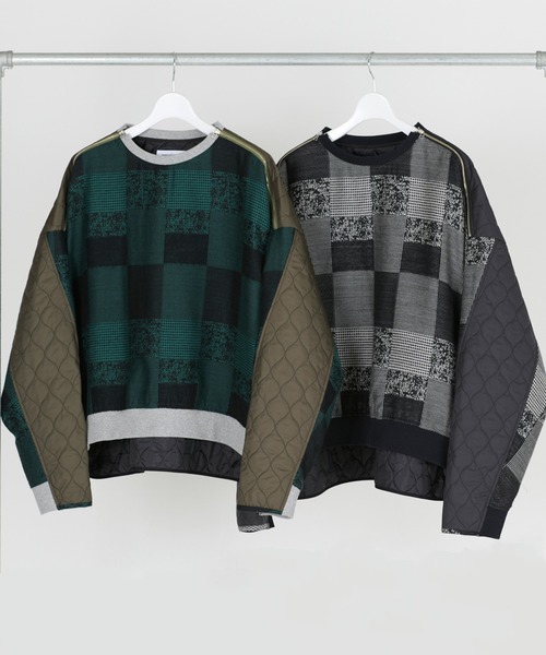 DISCOVERED CRAZY BLOCK CHECK xQUILTSWEAT
