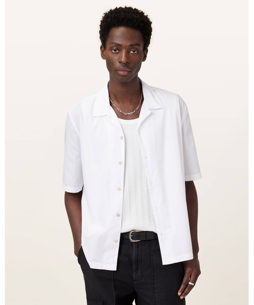 ALLSAINTS(オールセインツ)の「NYON SHORT SLEEVE SHIRT | NYON 半袖 シャツ(シャツ/ブラウス・メンズ・ホワイト・S/M/L/XS)」の1枚目の写真