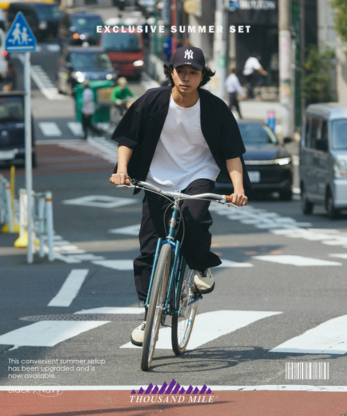 THOUSAND MILE（サウザンドマイル）の「《WEB限定》THOUSAND MILE / サウザンドマイル サマーセットアップ 3点セット（その他トップス・メンズ・ネイビー/ブラック・LARGE/MEDIUM）」の2枚目の写真