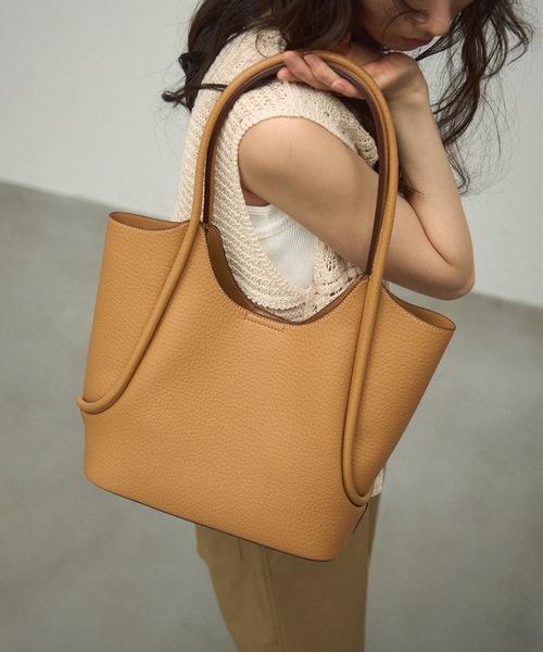 Lutim by u(ルチバイユー)の「Cord tote bag with pouch / ポーチ付コードトートバック(トートバッグ・レディース・キャメル/ベージュ/ブラック/アイボリー/ブラウン・FREE)」の5枚目の写真