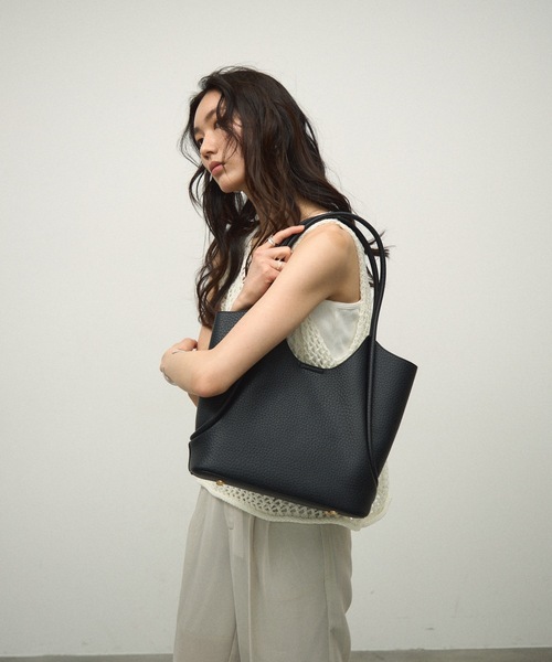 Cord tote bag with pouch / ポーチ付コードトートバック
