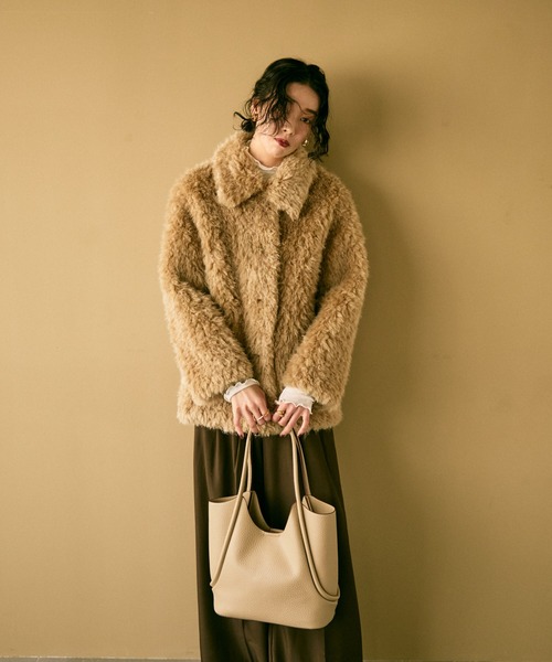 Lutim by u(ルチバイユー)の「Cord tote bag with pouch / ポーチ付コードトートバック(トートバッグ・レディース・キャメル/ベージュ/ブラック/アイボリー/ブラウン・FREE)」の16枚目の写真