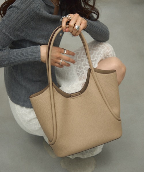 Lutim by u(ルチバイユー)の「Cord tote bag with pouch / ポーチ付コードトートバック(トートバッグ・レディース・キャメル/ベージュ/ブラック/アイボリー/ブラウン・FREE)」の11枚目の写真