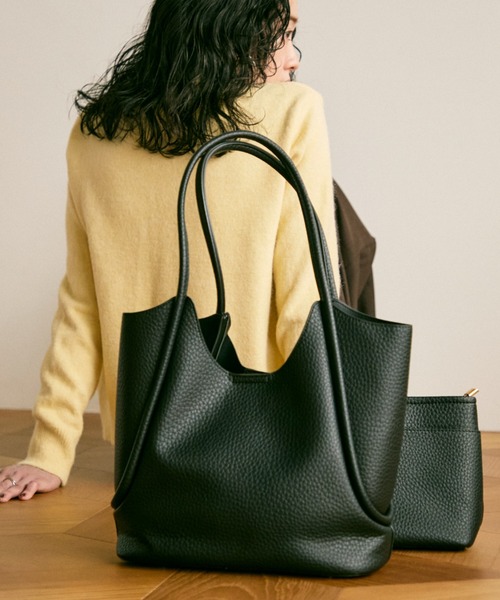 Cord tote bag with pouch / ポーチ付コードトートバック（トート