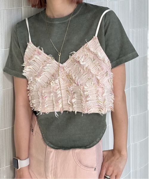 Ameri（アメリ）の「VINTAGE LIKE PIGMENT TEE（Tシャツ/カットソー・レディース・オフホワイト/グレー/ブルー・SMALL/MEDIUM）」の11枚目の写真