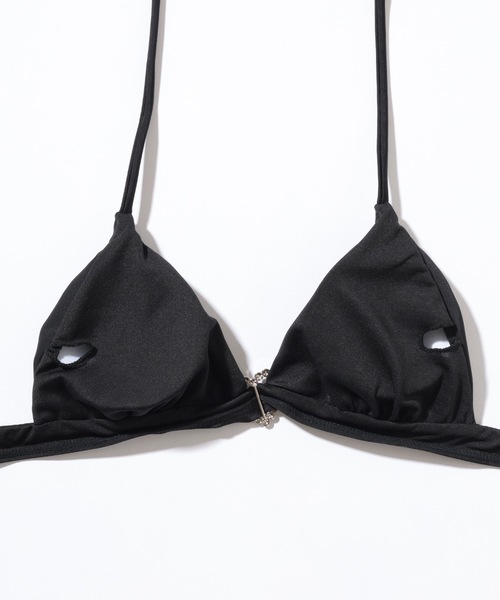 3点セット】ハート ビジュー ホルターネック シアー カバーアップ付き