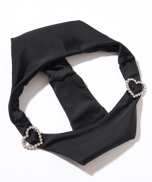 3点セット】ハート ビジュー ホルターネック シアー カバーアップ付き