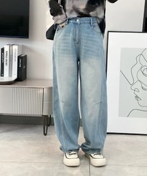 ワイドレッグ バレルデニムパンツ
