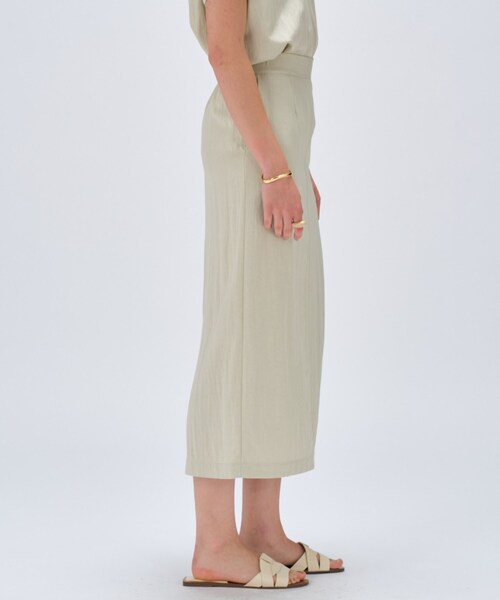cloenc（クロエンス）の「【セットアップ／マシンウォッシュ】レーヨンツイルIラインスカート（スカート・レディース・チャコールグレー/ブラック/ナチュラル/ライトグリーン・02/01/03）」の8枚目の写真
