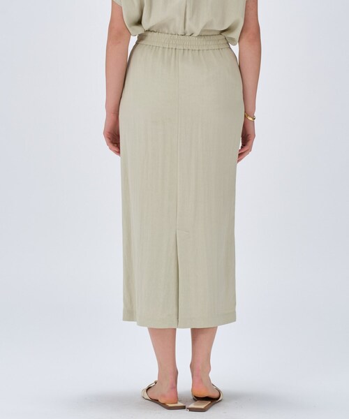 cloenc（クロエンス）の「【セットアップ／マシンウォッシュ】レーヨンツイルIラインスカート（スカート・レディース・チャコールグレー/ブラック/ナチュラル/ライトグリーン・02/01/03）」の9枚目の写真