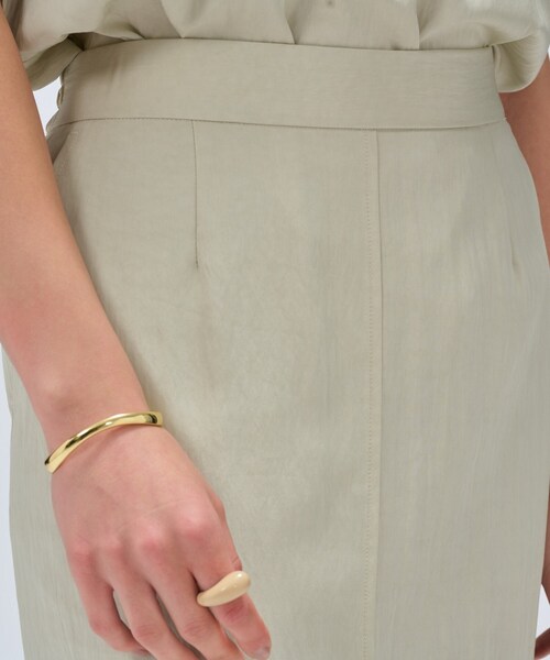 cloenc（クロエンス）の「【セットアップ／マシンウォッシュ】レーヨンツイルIラインスカート（スカート・レディース・チャコールグレー/ブラック/ナチュラル/ライトグリーン・02/01/03）」の10枚目の写真