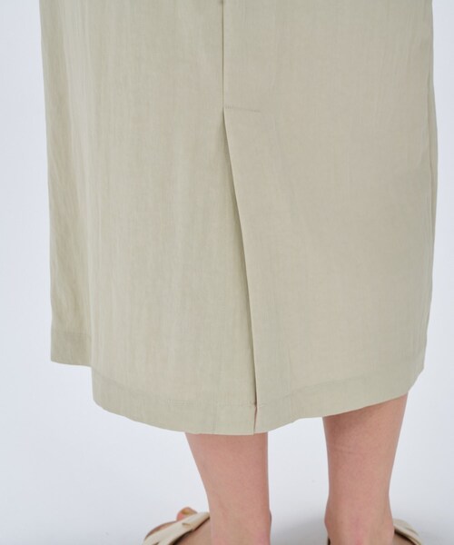 cloenc（クロエンス）の「【セットアップ／マシンウォッシュ】レーヨンツイルIラインスカート（スカート・レディース・チャコールグレー/ブラック/ナチュラル/ライトグリーン・02/01/03）」の13枚目の写真