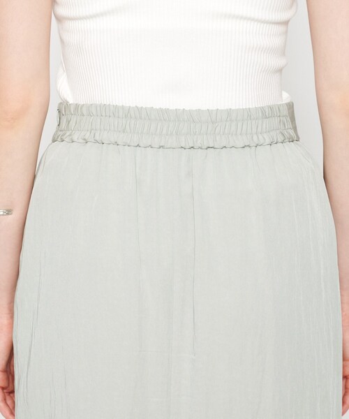 cloenc（クロエンス）の「【セットアップ／マシンウォッシュ】レーヨンツイルIラインスカート（スカート・レディース・チャコールグレー/ブラック/ナチュラル/ライトグリーン・02/01/03）」の16枚目の写真
