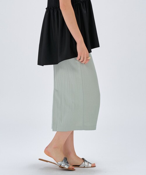 cloenc（クロエンス）の「【セットアップ／マシンウォッシュ】レーヨンツイルIラインスカート（スカート・レディース・チャコールグレー/ブラック/ナチュラル/ライトグリーン・02/01/03）」の17枚目の写真